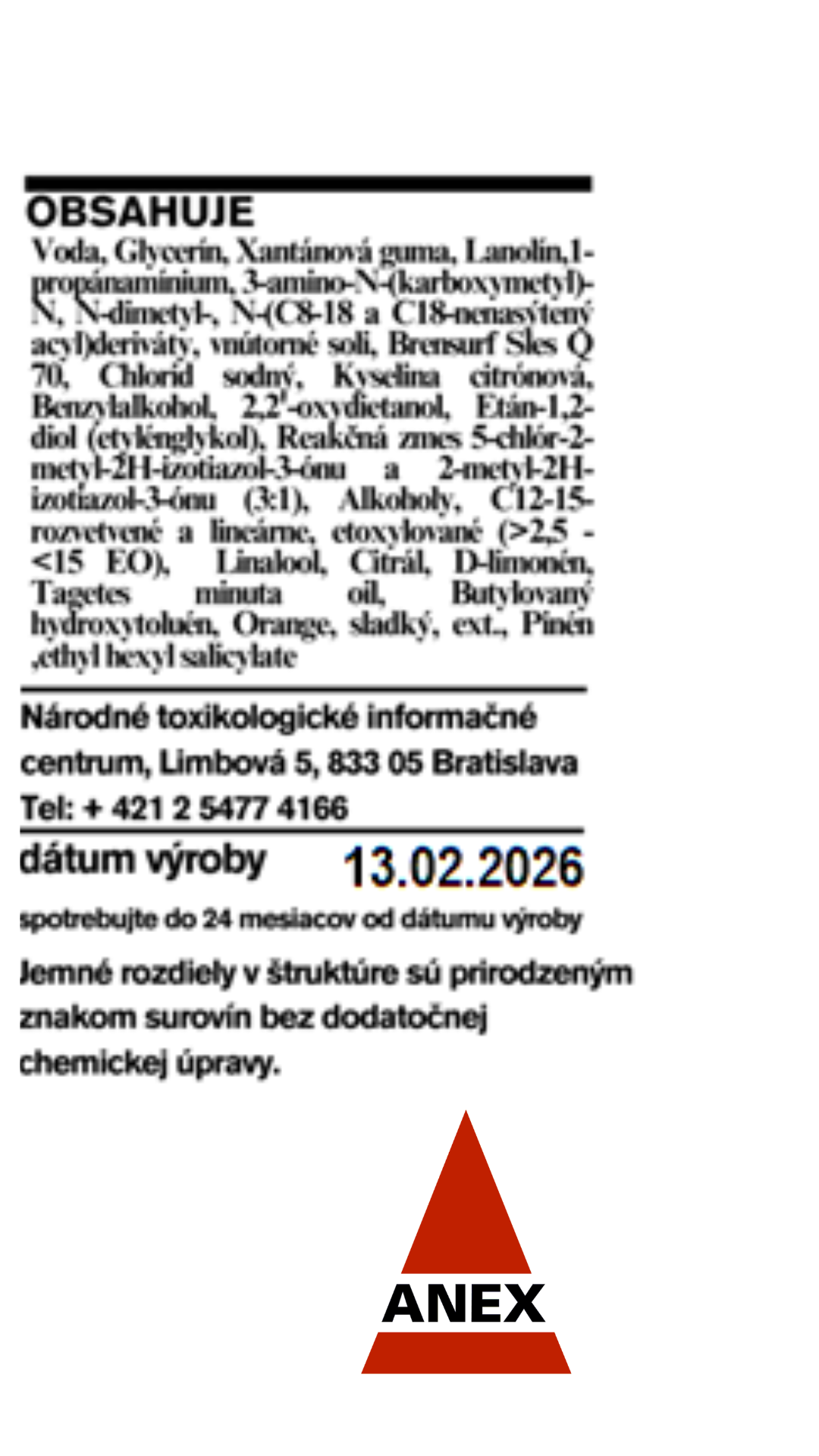 ZENITH MYDLO - energetický štítok