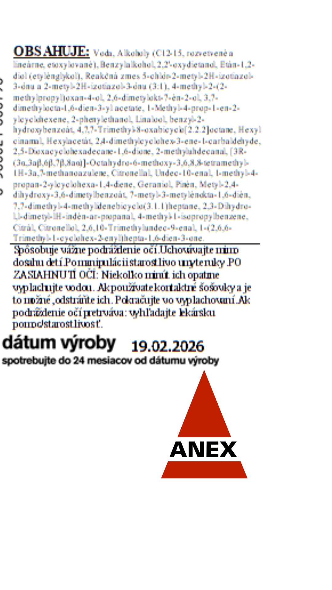 RENO ANTITABAK - energetický štítok